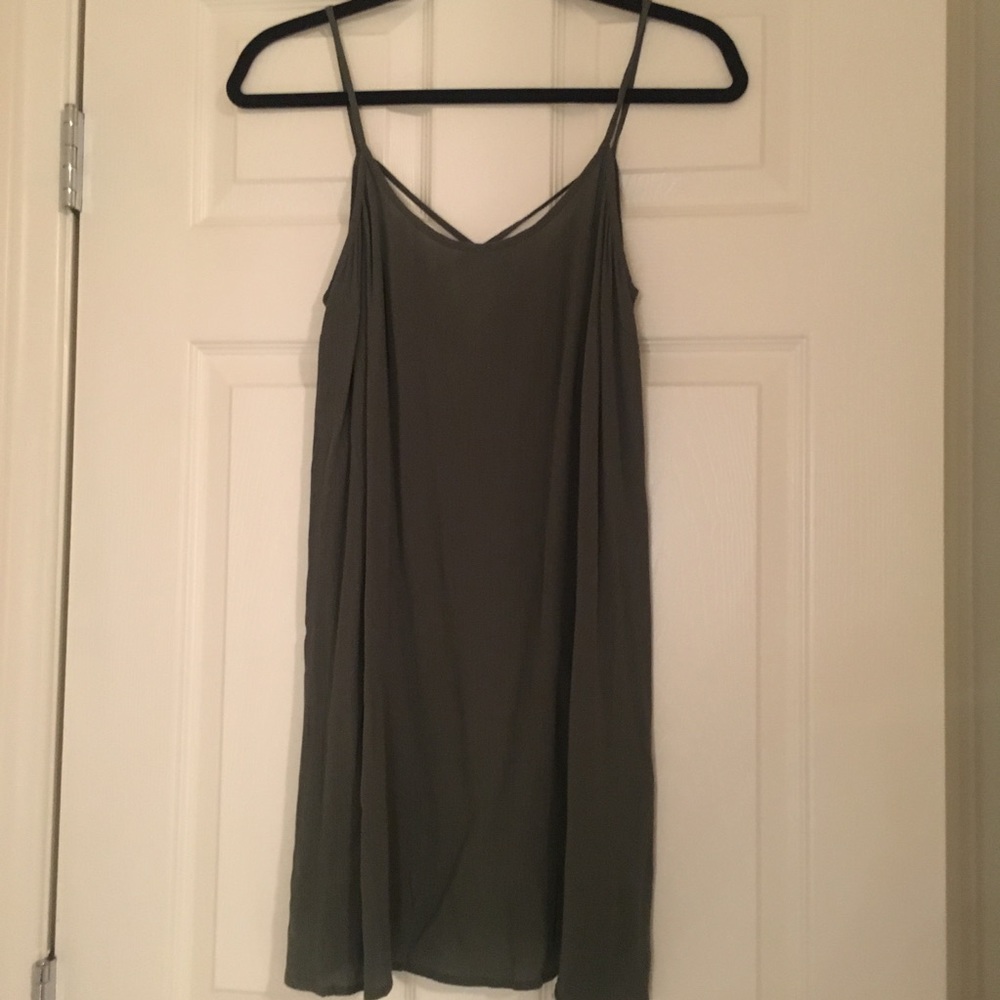 Forever 21 Olive green spaghetti strap dress.